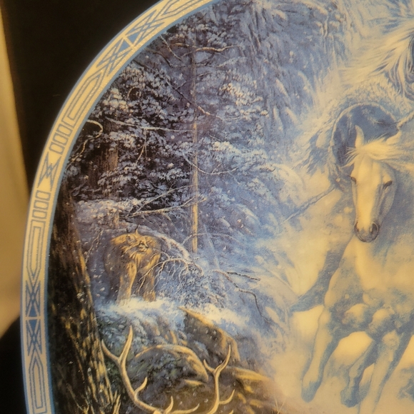 VTG Bradford Exchange 1993 "Snow Rider" limited ed. Collection plate w/certific. - Picture 4 of 13